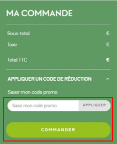 Code promo panier